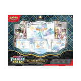 Pokémon Premium Collection ex z 3 promo in veliko karto Pokémona Quaquaval, 8 booster paketi in magnetnim stojalom za karte.
